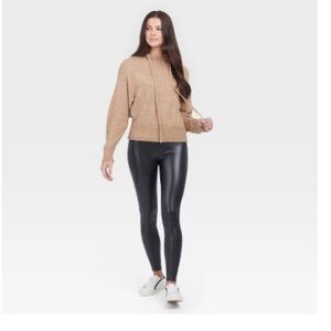 Assets by Spanx Small Women’s All Over Faux Leather Leggings in Black